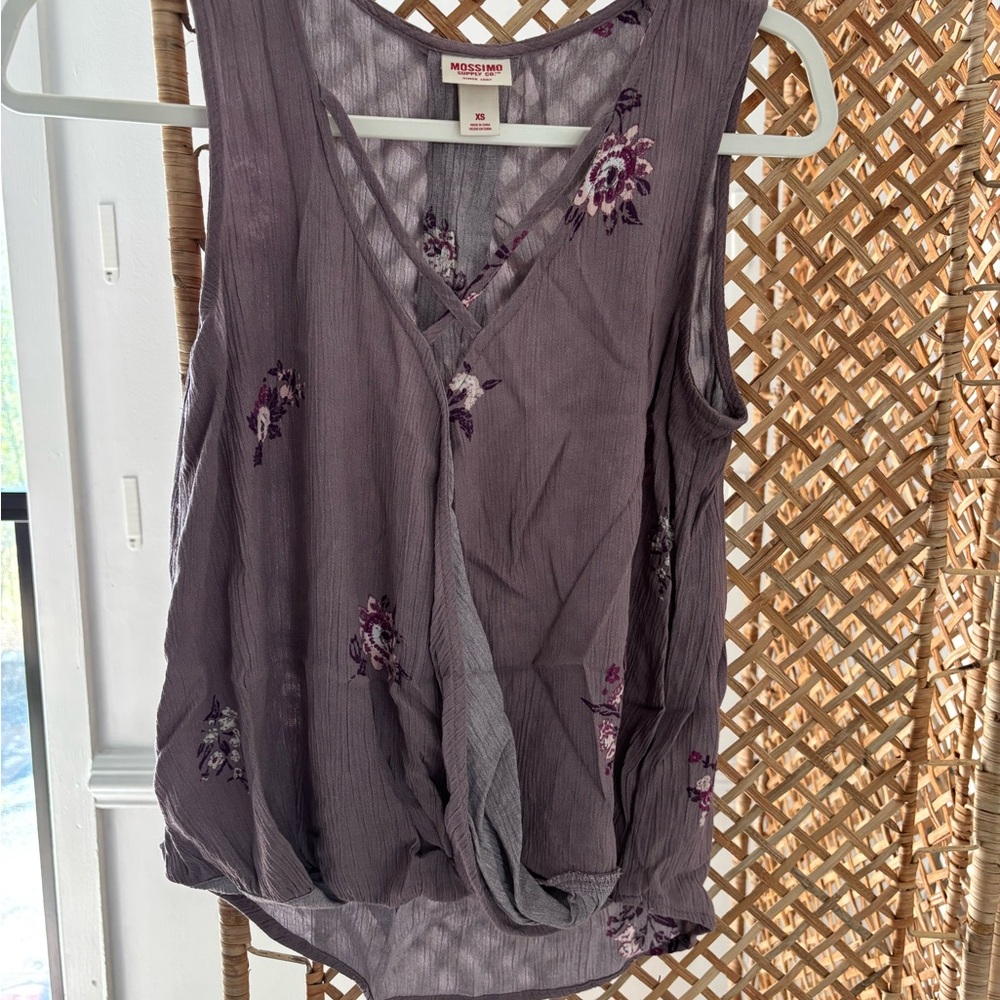 Mossimo Supply Co. Purple Floral Women's Top